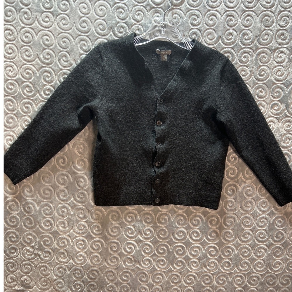 Apt 9 Womens Gray V Neck Button Front Cardigan Sweater‎ Size M Wool Blend